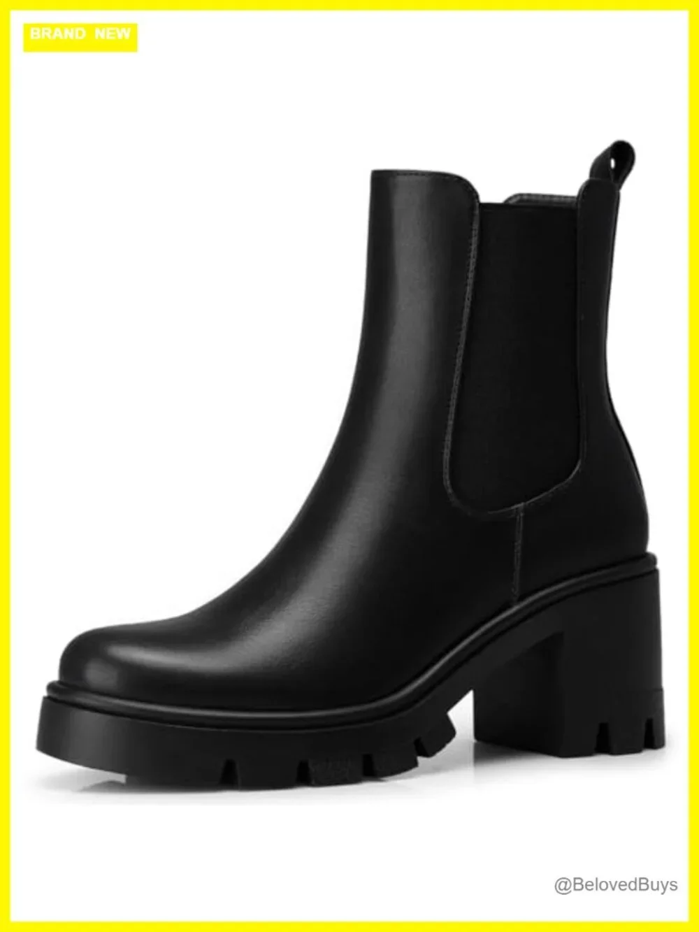 PU Leather Chelsea Boots | Chunky Heel Platform Ankle Booties 2026